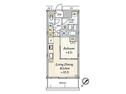 勝どきザ・タワー 1LDKの間取図画像