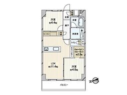 ドミール第2東品川 2LDKの間取図画像