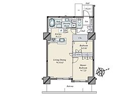 コットンハーバータワーズベイウエスト 2LDKの間取図画像
