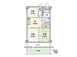 鶴見パールハイム 3DKの間取図画像