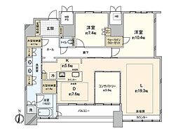 ザ・ライオンズミッドキャピタルタワー 2LDKの間取図画像
