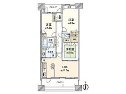 ライオンズマンションセントワーフ横濱ハーバーコート 3LDKの間取図画像