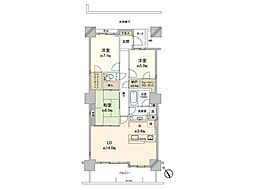 コットンハーバータワーズシーウエスト 3LDKの間取図画像