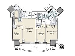 THE TOYOMI TOWER MARINE&SKY 東 3LDKの間取図画像