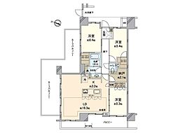 アトラス品川中延 3LDKの間取図画像