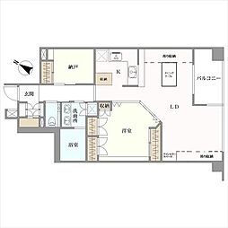 市谷逢坂テラス 1SLDKの間取図画像