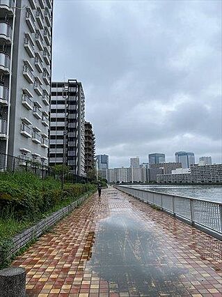運河わきの通路