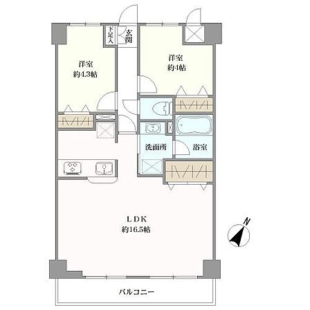 2LDK 間取り