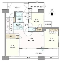 湘南平塚ハイム 3LDKの間取り