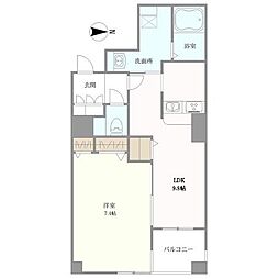 アクアタウン納屋橋住宅棟 1LDKの間取図画像