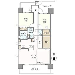 レ・ジェイド高槻 2SLDKの間取図画像