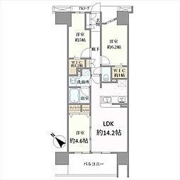 デュオヒルズ日根野ザ・プレミアム 3LDKの間取図画像