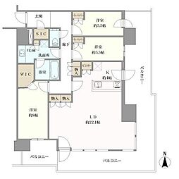 プラウドタワー神戸垂水 3LDKの間取図画像