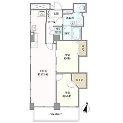 ライオンズマンション西新 2LDKの間取り