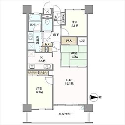 アルファステイツ高取 3LDKの間取り