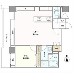 ネクサス百道レジデンシャルタワー 1LDKの間取図画像