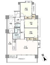 五日市ヒューマンズ 3LDKの間取図画像