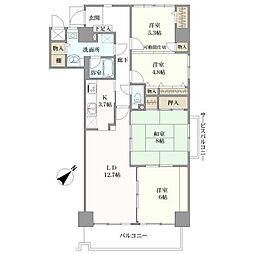 己斐本町コープマンション 4LDKの間取図画像