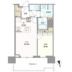 HARUMI FLAG SUN VILLAGE 1LDKの間取り