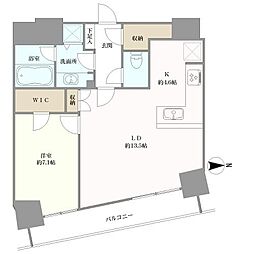 M.M. TOWERS FORESIS 1LDKの間取り