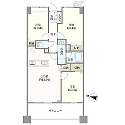 ライオンズマンション京町 3LDKの間取り