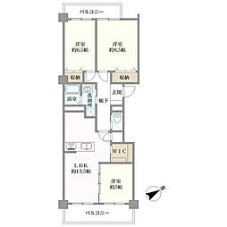 パークハイツ百合ヶ丘 3LDKの間取図画像