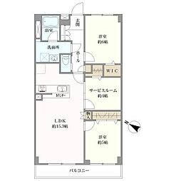 ダイアパレスあざみ野 2SLDKの間取り