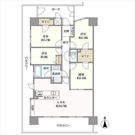4LDK 間取り
