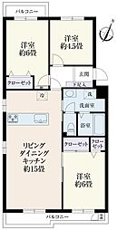 シーサイド鵠沼 3LDKの間取図画像