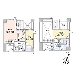 グランドメゾン京町堀タワー 2LDKの間取図画像