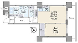 ムーンアイランドタワー 1LDKの間取図画像