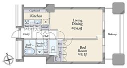 六本木ヒルズレジデンスB棟 1LDKの間取図画像