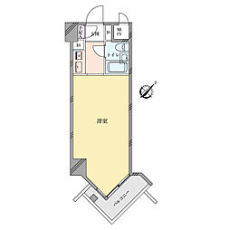 九段フラワーホーム ワンルームの間取図画像
