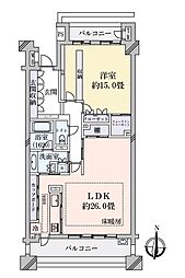 パークハウス覚王山向陽荘 1LDKの間取図画像