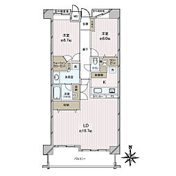 ザ・センチュリーステイツ 2LDKの間取図画像