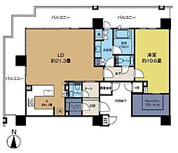 ザ・ファインタワー久屋大通 1LDKの間取図画像