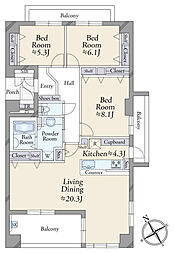 間取図画像 3LDK