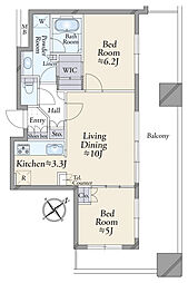 シティタワー池袋 2LDKの間取図画像
