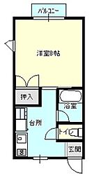 ケントハウス 1Kの間取図画像