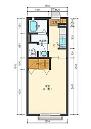 ハイタウン宮内F 1Kの間取図画像