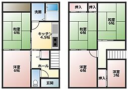 月見台吉國貸家 6DKの間取り