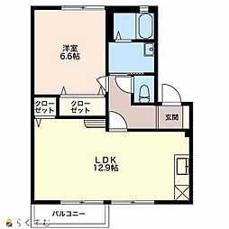アペックスC 1LDKの間取図画像