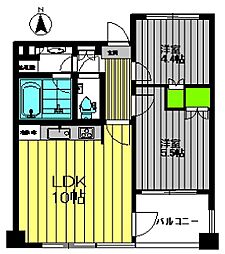 アピス日暮里 2LDKの間取図画像