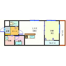 グランディール 1LDKの間取図画像