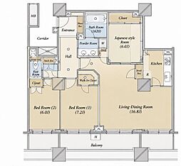 ザ・タワー・グランディア 3LDKの間取図画像
