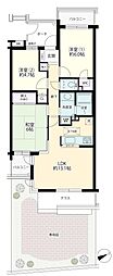 浜田山ウエストガーデン 3LDKの間取図画像
