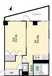 トーカン六甲キャスティール 1DKの間取図画像