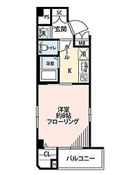 SIN-City浅草橋 1Kの間取図画像