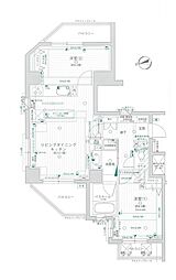 ライオンズステージ仙台堀川公園 2LDKの間取図画像