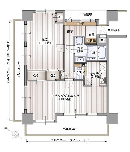 1LDK 間取り